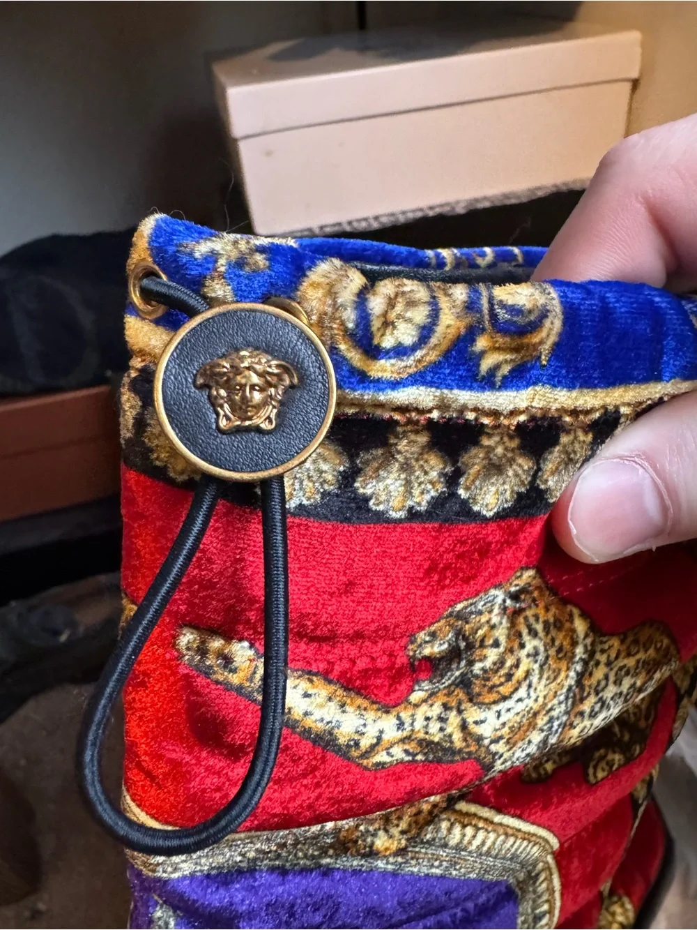 Versace St. Pillow Talk Tribute Kim Boot Velvet Baroque Ankle Bootie